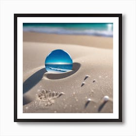 Sand Ball On The Beach Art Print