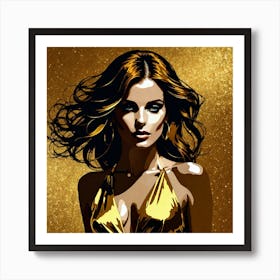 Woman In Gold Dress Art Print