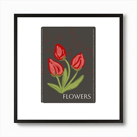 Red tulips Art Print