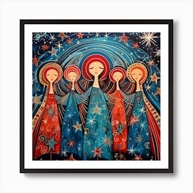 Angels Of Christmas 1 Art Print