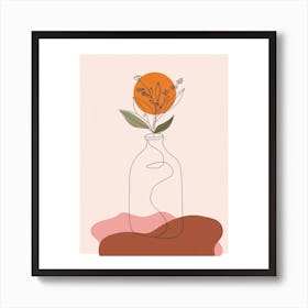 Glass Vase With Flowers Poster