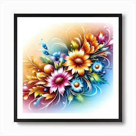 Colorful Flowers 8 Art Print