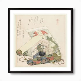 A Comparison Of Genroku Poems And Shells, Katsushika Hokusai 3 Art Print