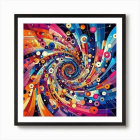 Abstract art of overlapping circles and polygons Art Print