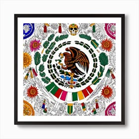 Mexican Flag 11 Art Print