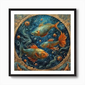 Pisces the fishes Art Print