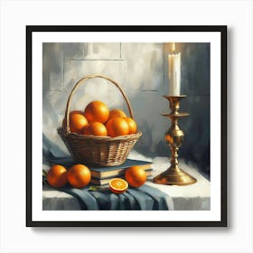 Basket of Oranges Kitchen Art Print