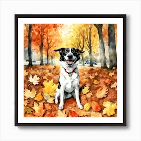 Lenny Among The Leaves Art Print