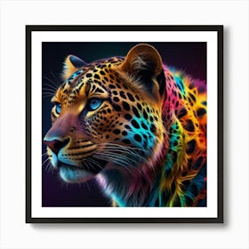 Vibrant leopard  Art Print