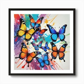 Butterflies On A Canvas Art Print