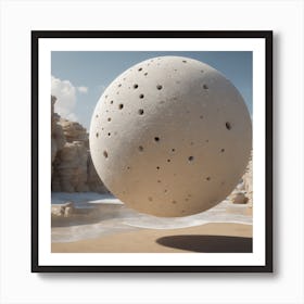 Sphere In The Sand Art Print