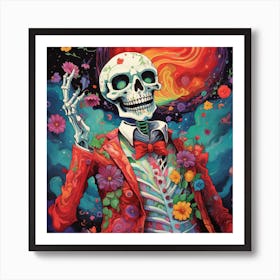 Day Of The Dead Skeleton 3 Art Print