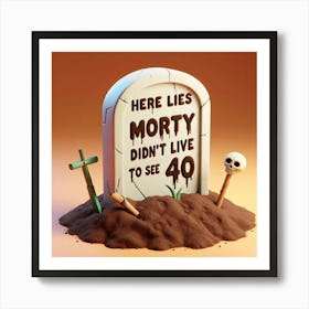 Here Lies Morry Don'T Live To 40 Art Print
