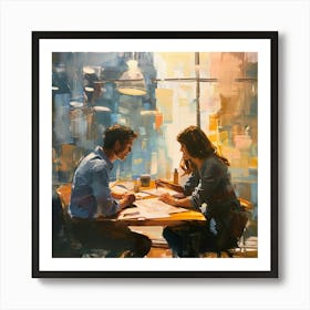 Couple At Table Art Print