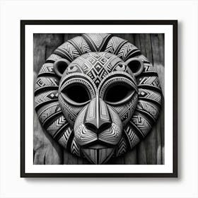 Tribal African Art Lion 2 Art Print