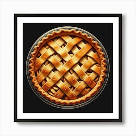 "Scrumptious Still Life of a Freshly Baked Apple Pie with a Flaky Golden Crust, Perfectly Imperfect and Overflowing with Sweet, Tender Apples, Capturing the Essence of Comfort and Nostalgia in Every Bite Art Print