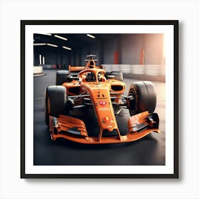 Orange Racing Car 2 Art Print