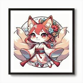 Kitsune Joy 4 Art Print