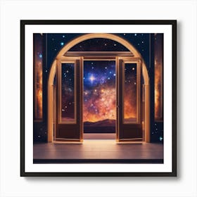 Abstract Doors And Windows Frames Universe Stars (2) Art Print