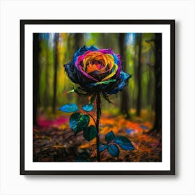 Rainbow Rose Art Print