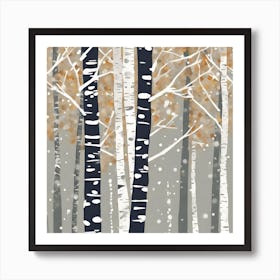 Winter Birch Art Print