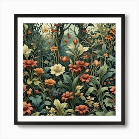 Flowers In The Forest Art Print