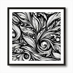 Black and White Abstract Art 388 Art Print