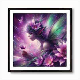 Lotus Flower Fairy Art Print