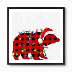 Red Plaid Papa Bear Buffalo Matching Family Pajama Christmas Art Print