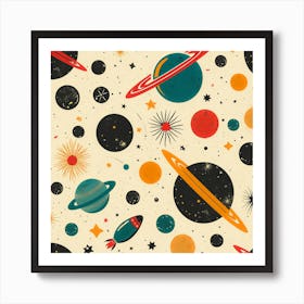 60s Space Pattern Art Print