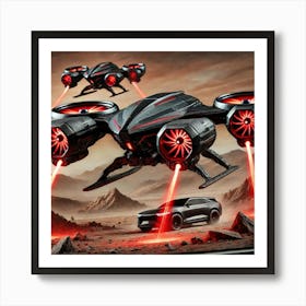 A Detailed View Of The Corrosive Plasma Drones Art Print