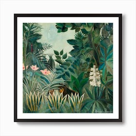 The Equatorial Jungle by Henri Rousseau (1909) Art Print