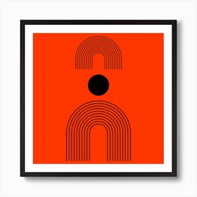 Orange Mid-Century Modern Arch  Art Print