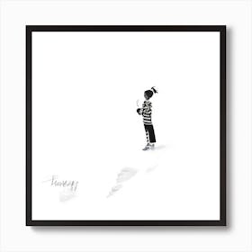 Afraid Girl Trying to find Support Art Print