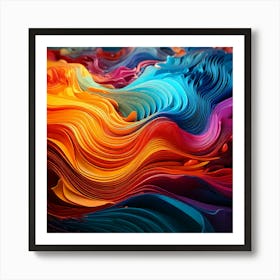 Firefly Flowing Signal Colors In A Vibrant 3d Abstract Design 26744 Art Print