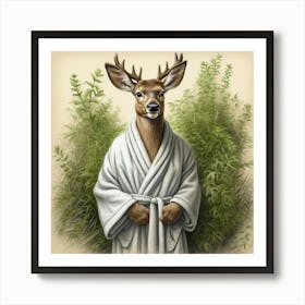 Deer In Robe 3 Art Print