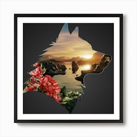 Sunset Wolf Póster