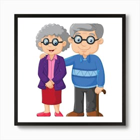 Old Couple Art Print