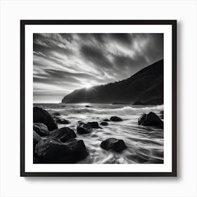 Black And White Seascape 4 Art Print