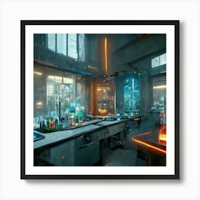 Innovation Nexus Futuristic Alchemy Of Experiments And Inventions Art Print