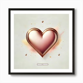 Elegant Rose Gold Heart Art Print