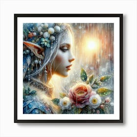 Elf In The Rain 4 Art Print