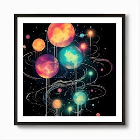 Planets In Space 1 Art Print