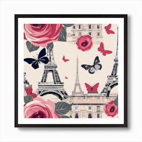 Paris Roses 1 Art Print