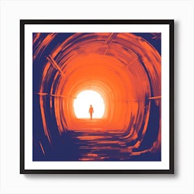 Man In A Tunnel Art Print