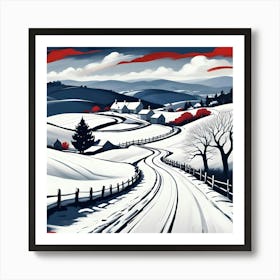 Winter Road Art Print