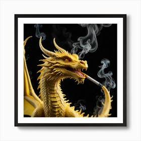 Dragon Smoking A Cigarette Art Print