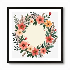 Floral Wreath 9 Art Print