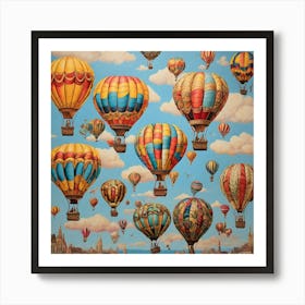 Hot Air Balloons paintings art print 1 Art Print