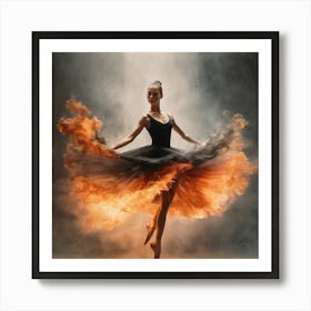 Ballet Dancer In Flames Art Print